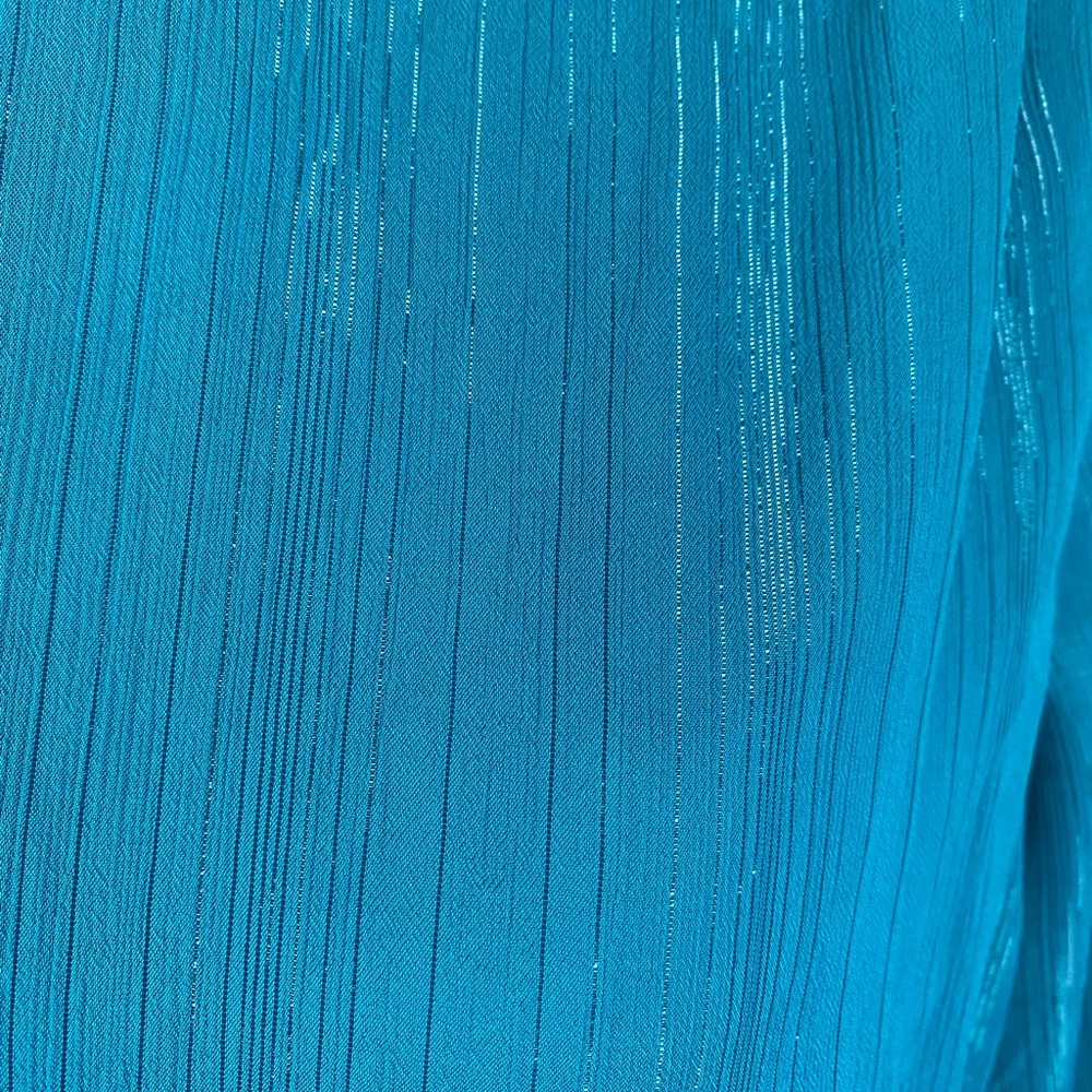 Long Trumpet Sleeve Amelia Dress in Ocean Depths, Size XL - Picture 5 of 10